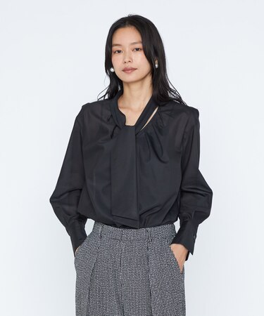 ピマT／Cボイル ボウタイブラウス