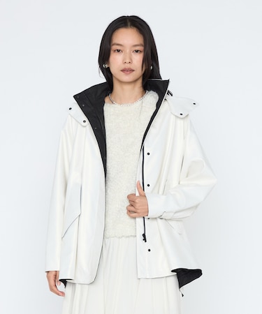 パール加工エコレザー アノラックブルゾン