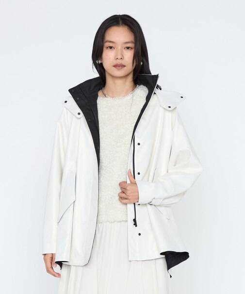 パール加工エコレザー アノラックブルゾン