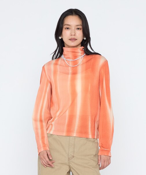 コットンチュール プリントスキントップス