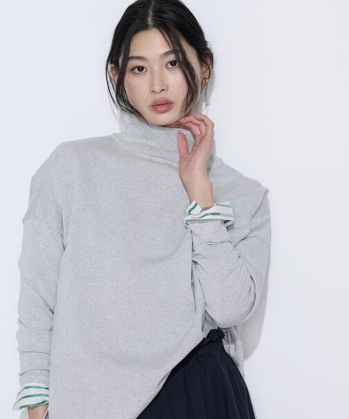 天竺編み ファインラメニットプルオーバー