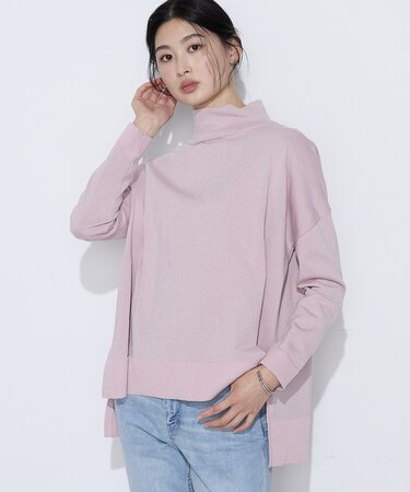 天竺編み ファインラメニットプルオーバー