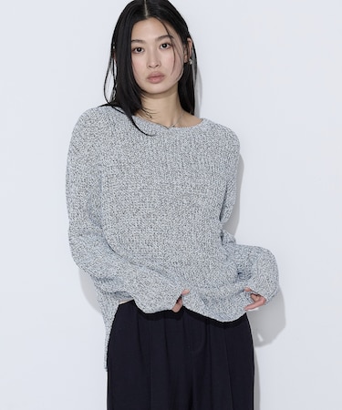 〔 TALLサイズ 〕 和紙混杢ニット プルオーバー