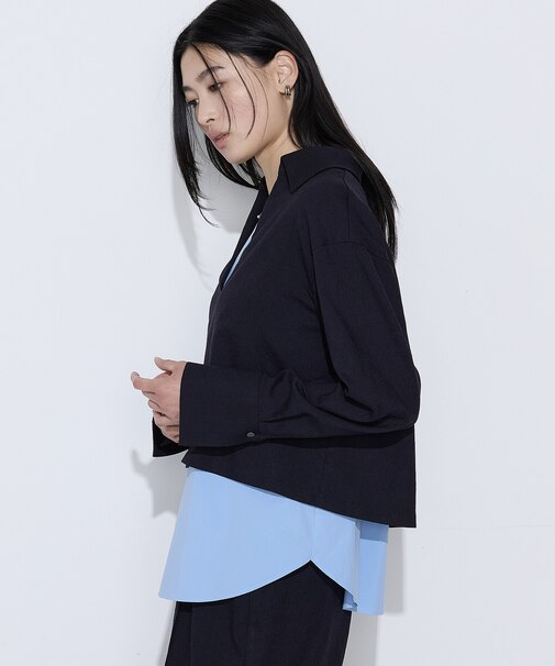 〔 TALLサイズ 〕 トリアセスラブストレッチ アンサンブルプルオーバー