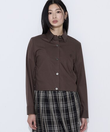 〔 TALLサイズ 〕 コットンポプリンストライプ クロプトシャツ