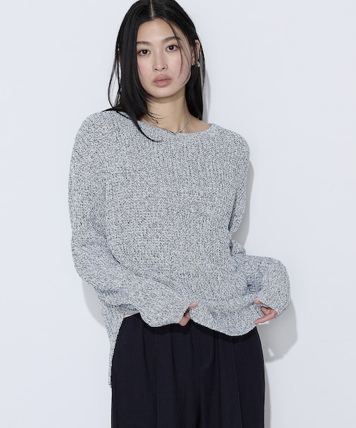 〔 Sサイズ 〕 和紙混杢ニット プルオーバー