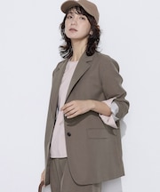 〔 +サイズ 〕 【セットアップ対応】パウダープレーンストレッチ ロングジャケット