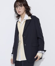 〔 +サイズ 〕 【セットアップ対応】パウダープレーンストレッチ ロングジャケット