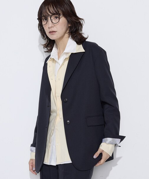 〔 +サイズ 〕 【セットアップ対応】パウダープレーンストレッチ ロングジャケット