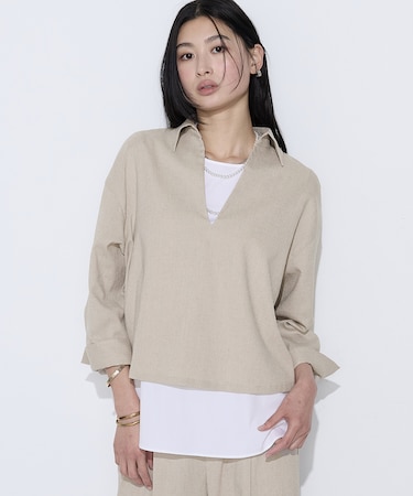 トリアセスラブストレッチ アンサンブルプルオーバー