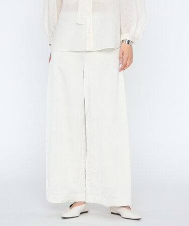 ヴィスコースレープサテン サイドタックワイドパンツ