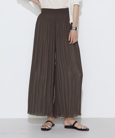 〔 Sサイズ 〕 割繊×シフォン プリーツパンツ