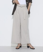 〔 TALLサイズ 〕 リネン／トリアセテート ハイウエストパンツ