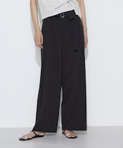 リネン／トリアセテート ハイウエストパンツ