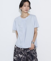 コットン強撚ポンチ ドレープタックシャツ