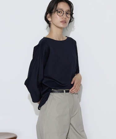 トリコット ボートネックプルオーバー