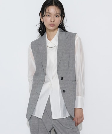 〔 Sサイズ 〕 ストレッチミニ千鳥 ジレ