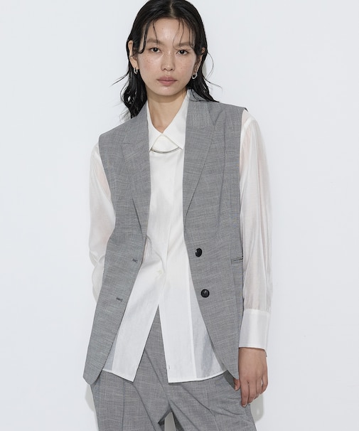 〔 Sサイズ 〕 ストレッチミニ千鳥 ジレ