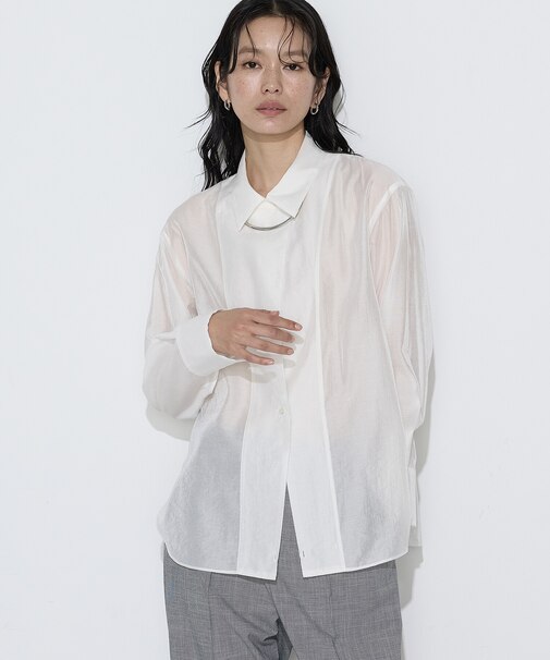 〔 TALLサイズ 〕 シアーキュプラシルク シャツ