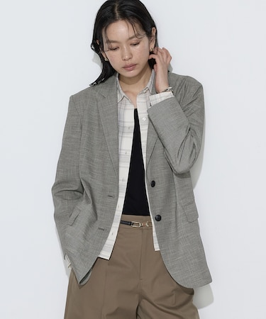 〔 Sサイズ 〕 ストレッチミニ千鳥 ジャケット