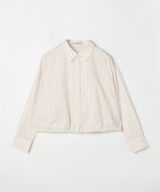 〔 TALLサイズ 〕 コットンナイロンストライプ クロップドシャツ