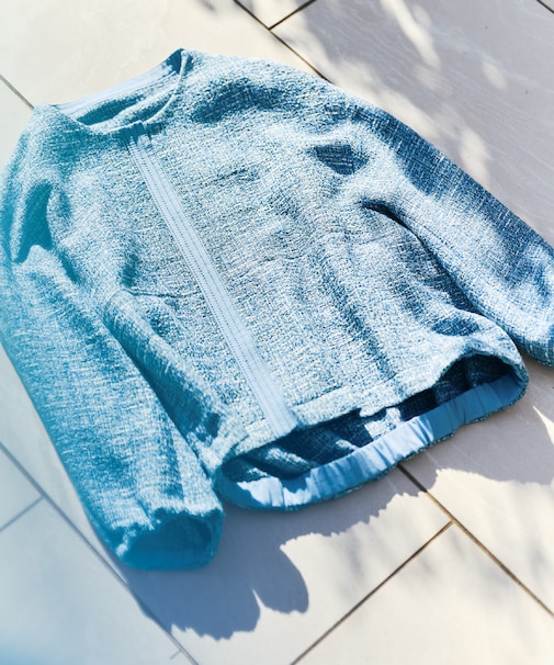 〔 TALLサイズ 〕 デニムライク ツイードブルゾン