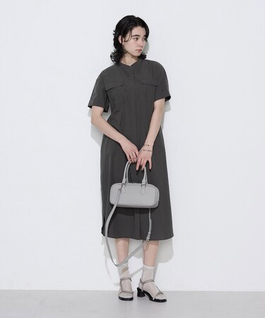 タイプライター ロングシャツドレス