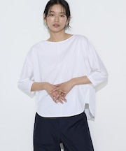〔 +サイズ 〕 トリコット ボートネックプルオーバー