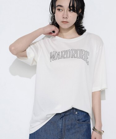 〔 +サイズ 〕 ヴィンテージプレーティング天竺 ロゴプリントTシャツ