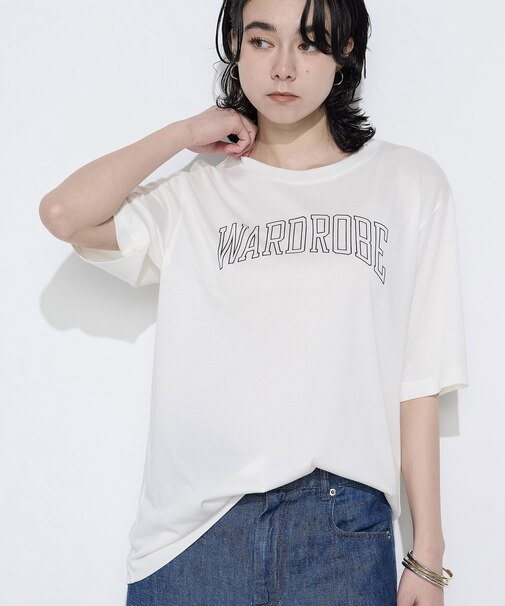 〔 +サイズ 〕 ヴィンテージプレーティング天竺 ロゴプリントTシャツ