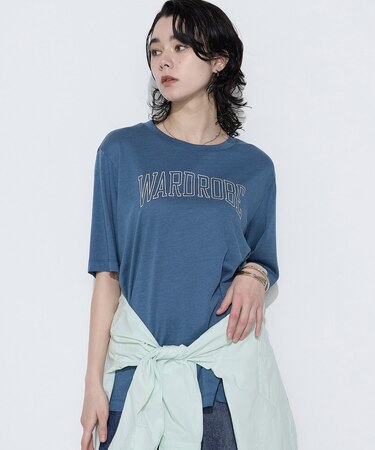 〔 +サイズ 〕 ヴィンテージプレーティング天竺 ロゴプリントTシャツ