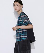 〔 TALLサイズ 〕 【セットアップ対応】シルクシアーチェック Tブラウス