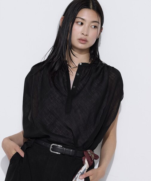 【セットアップ対応】【RE:撚】トリアセクールスラブ ブラウス