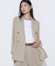 〔 TALLサイズ 〕 【セットアップ対応】【RE:撚】トリアセクールスラブ ダブルジャケット