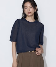 〔 TALLサイズ 〕 ポリエステルラミー プルオーバーニット