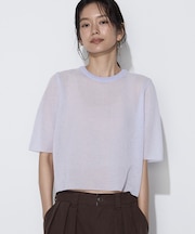 〔 TALLサイズ 〕 ポリエステルラミー プルオーバーニット