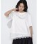 スーピマコットン 裾レースコンビネーションTシャツ
