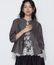 ライトシルクウール ランタンスリーブシャツ