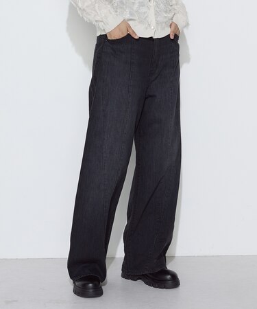10オンスストレッチデニム バレルシルエットパンツ