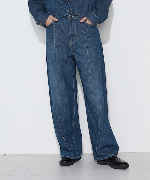 10オンスストレッチデニム バレルシルエットパンツ