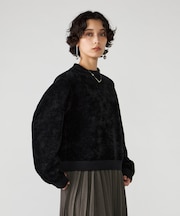 モールヤーン二重織 クロップドスウェット