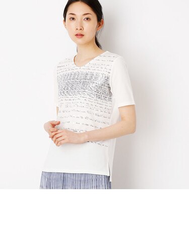 グラデーションロゴボーダープリントTシャツ