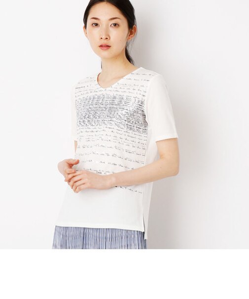 グラデーションロゴボーダープリントTシャツ