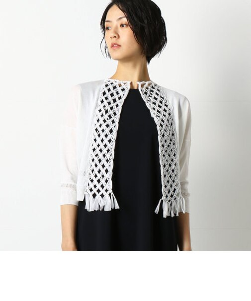 マクラメ編み ニットボレロ