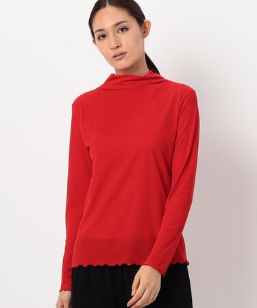 〔+サイズ〕【前後２ＷＡＹ／洗える】シアーテレコ ハイネックインナー