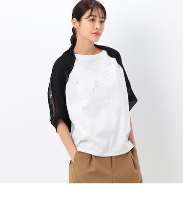 紙ニット ヘアピンレース編みボレロ