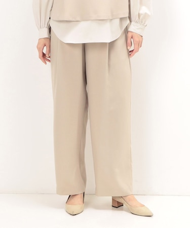 〔 +サイズ 〕 【セットアップ対応】パウダーツイルストレッチ ワイドパンツ