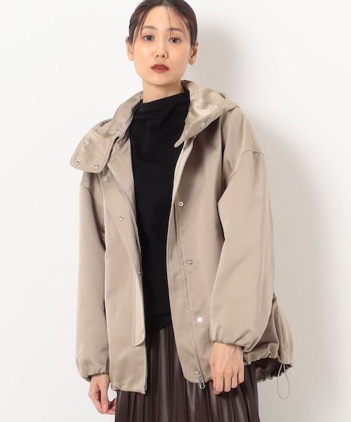 ギャバジン K．T（Gabardine K．T）/〔 +サイズ 〕 二重織サテン フード付きブルゾン サイズ 〕 二重織サテン フード付きブルゾン｜ギャバジンK．Tの通販