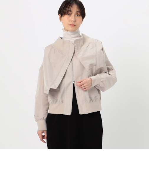 〔 +サイズ 〕 【レイヤード】シャンブレータフタ ブルゾン