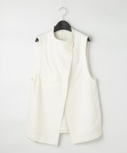 和紙混ツィード ボトルネックジレ